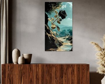 roos in rood, zwart of goud van Gelissen Artworks