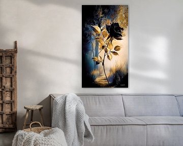 roos in rood, zwart of goud van Gelissen Artworks