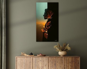 roos in rood, zwart of goud van Gelissen Artworks
