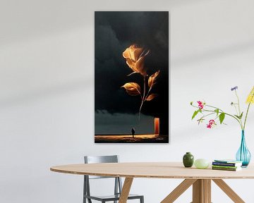 roos in rood, zwart of goud van Gelissen Artworks