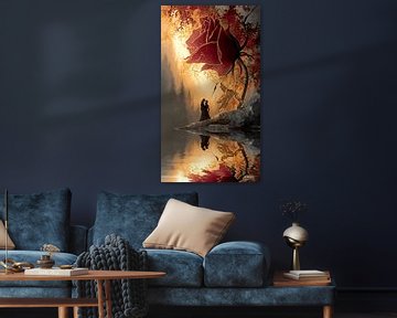 roos in rood, zwart of goud van Gelissen Artworks