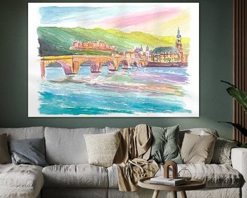 Heidelberg Historic heart with a view of the castle, bridge, river and old town