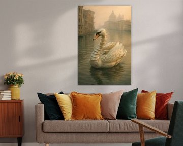 Porcelain Swan in Venetian Mist