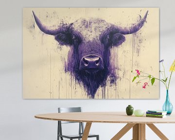 Taurus Portrait in Purple Intense Strength by Eva Lee
