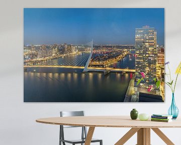 De unieke uitzicht op de Erasmusbrug, Noordereiland en deel van de Wilhelminapier van MS Fotografie | Marc van der Stelt
