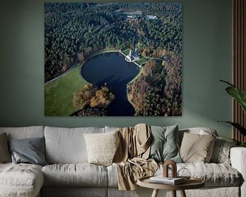 Historische luchtfoto van het Jachthuis Sint Hubertus van Frans Rombout