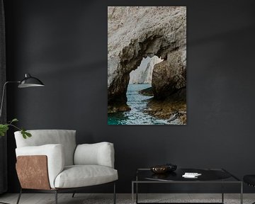 Natural Arch "Dolphin" with Views of Zakynthos Cliffs by Dixy Kracht