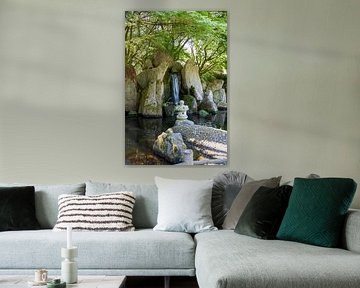 Japanse tuin met waterval