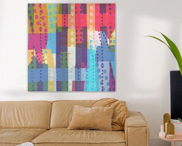 abstracte stad van Claudia Gründler