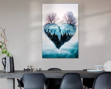 IJzig hartvormig winterlandschap van Art & Soul Creations