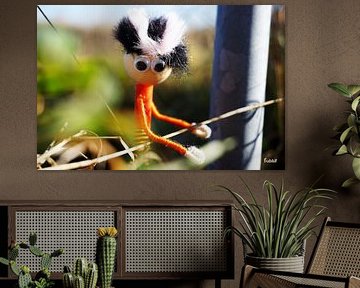 Fubby, een fantasie poppetje dat in de natuur leeft.