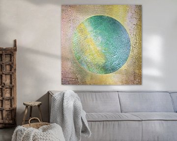 Structuurverandering Maan Goud Blauw van Claudia Gründler