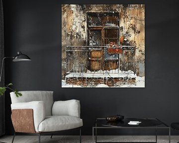 stad winter balkon sneeuw bloem stedelijk melancholisch van gm_designs