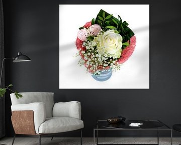 Valentine's bouquet on a white background by ManfredFotos