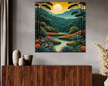 Smaragdgroene rivier Serenity van Artistic
