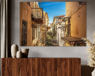 Griekse balkonnetjes in Nafplio van Michel Seelen