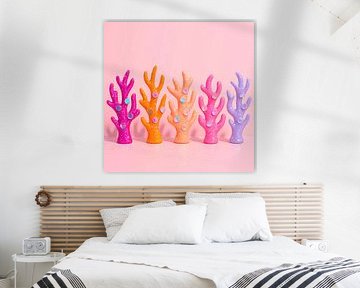 Totems en corail candi avec perles holographiques