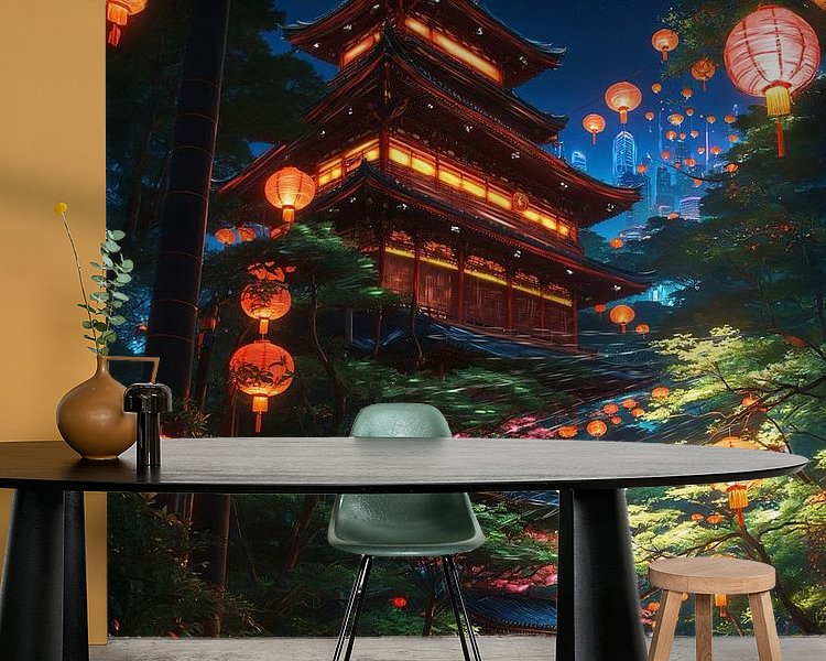 Voorbeeld van het werk in een kamer