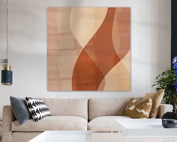 Crème en terracotta vormen in beweging van Dina Dankers