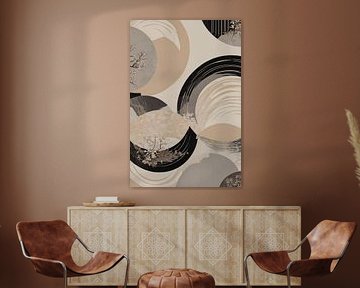 Botanisch bloesem landschap vormen wabi sabi- japandi modern stilleven, dl2 #.