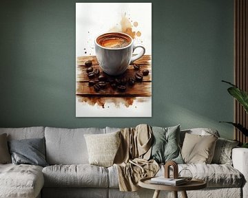 tasse de café chaud ou cappuccino illustration sur Egon Zitter