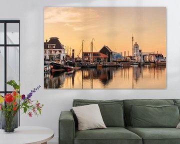 Zonsondergang in de historische haven van Harderwijk van Martin Bergsma