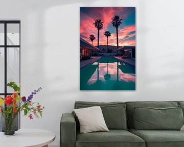 Huis in Los Angeles bij schemering van Philippe HUGONNARD