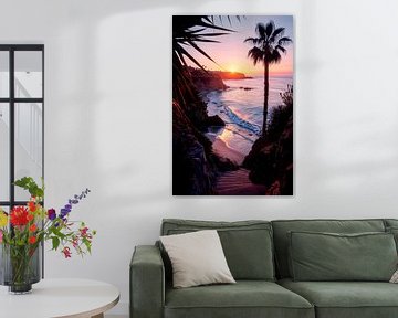 Laguna Beach bij zonsondergang van Philippe HUGONNARD