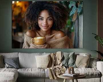 femme boit du café sur Egon Zitter