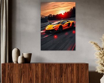 Lamborghini Aventador on Sunset by MIROKKU