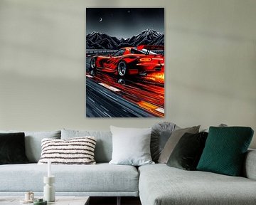 Mazda RX Car Night Sky by MIROKKU