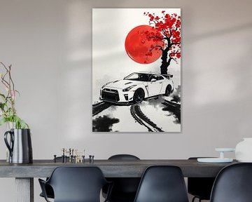 De Nissan GT-R Sumi-e van MIROKKU