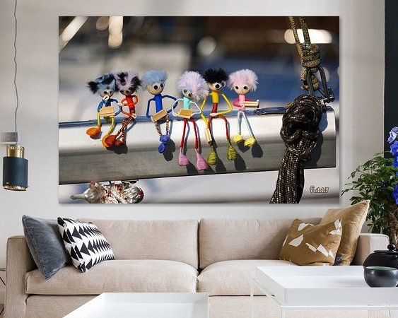 Voorbeeld van het werk in een kamer