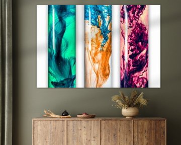 Trio: kleuren lossen op in water van Mixed media vector arts