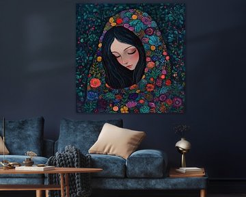Bloemenportret | Bloemen Vrouw van Blikvanger Schilderijen