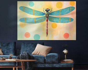 Dragonfly Art | Pastel-coloured Dragonfly by Wonderful Art