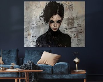 Mélodie mélancolique sur Peinture Abstraite