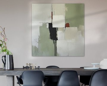 Abstract Groen | Echoes of Subdued Contrast van ARTEO Schilderijen