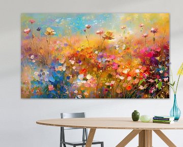 Abstrait moderne. Champ de fleurs d'été sur Studio Pieternel