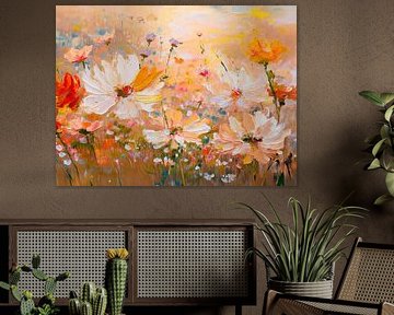 Blumengarten in warmen Pastelltönen von Studio Pieternel