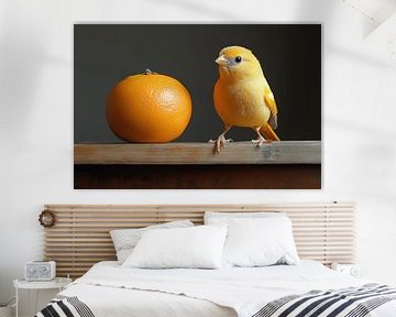 Kanarienvogel mit Orange (nach dem Vorbild von Henk Helmantel) von Ton Kuijpers