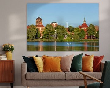 Jacobi Church and Knieper Pond, Old Town, Stralsund, Mecklenburg by Torsten Krüger