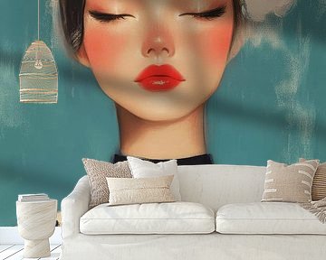 Modern portrait in pastel colours by Carla Van Iersel