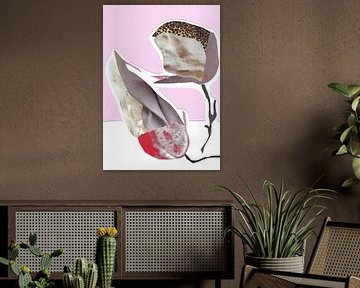 Roze abstracte bloem van Elena Schuh