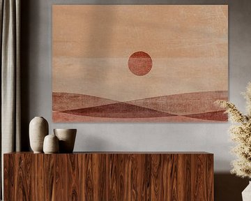 Abstract landschap op linnen van Dina Dankers