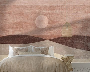 Japandi Sand, Terrakotta, Braun Abstrakte Landschaft I