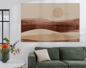 Zacht terracotta en crèmekleurig landschap van Dina Dankers