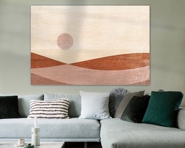 Stoffig Roze , Terracotta en Zand Landschap I van Dina Dankers