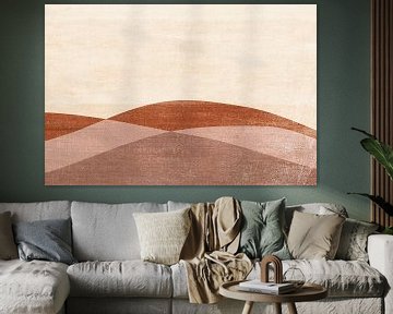 Stoffig Roze , Terracotta en Zand Landschap van Dina Dankers