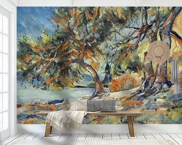 Olijfbomen op het strand